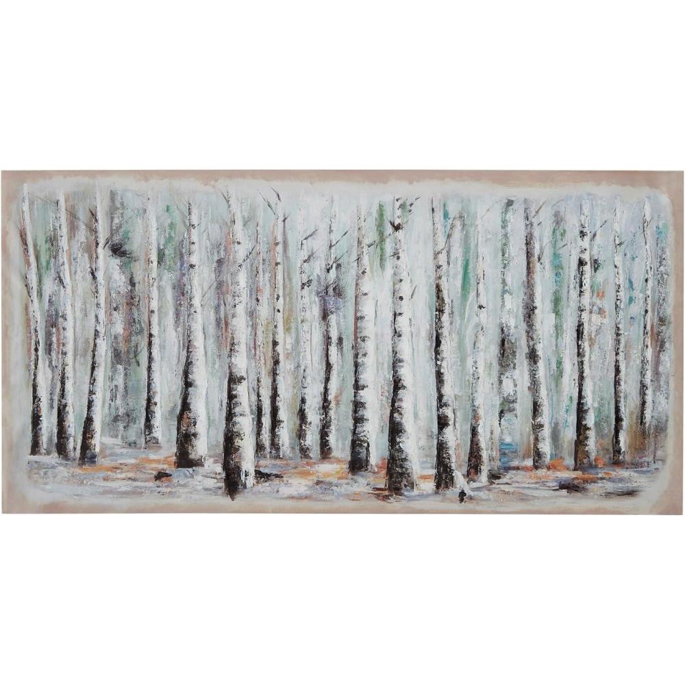 imageSignature Design by Ashley Calbert Modern Rectangular Nature Gallery Wrapped Canvas Wall Art 60 x 30 Inches Dark Brown amp Green