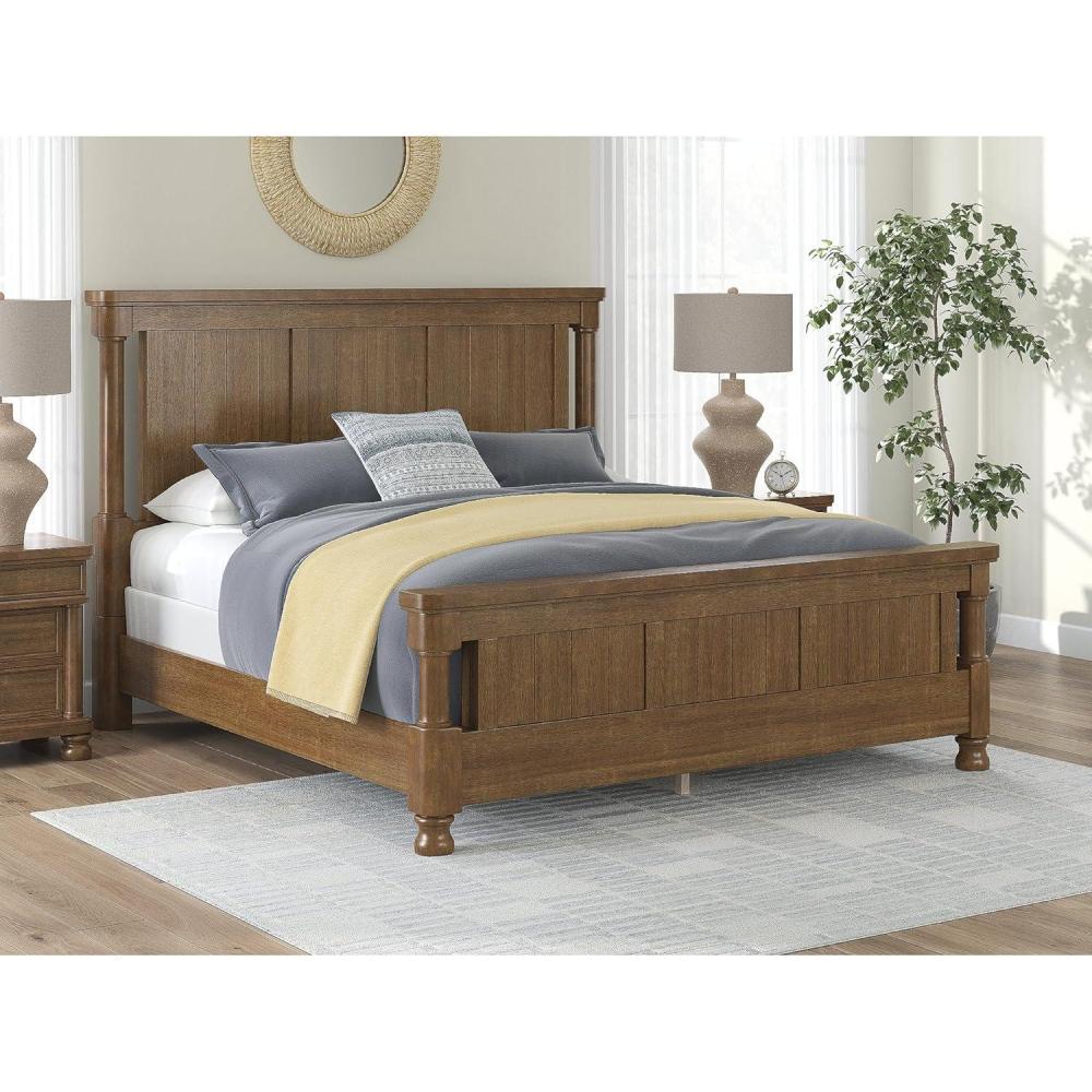imageSignature Design by Ashley Chadworth Traditional Poster Bed Foundation or Box Spring Needed King Dark Brown