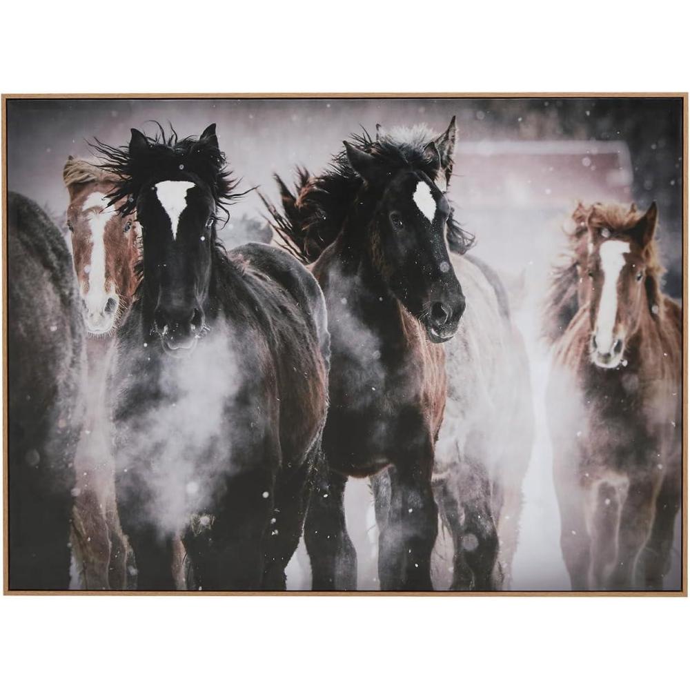 imageSignature Design by Ashley Chaseburn Farmhouse Rectangular Animal Framed Gallery Wrapped Canvas Wall Art 48 x 36 Inches Dark Brown amp Black