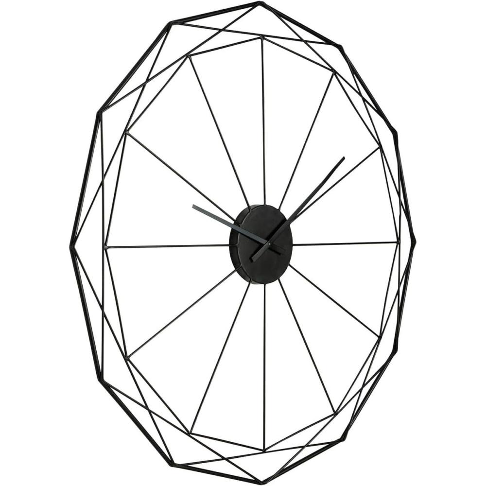 imageSignature Design by Ashley Contemporary Arkthorne Wall Clock Geometric Design Keyhole Bracket for Hanging Metal 3563 W x 063 D x 3563 H Black