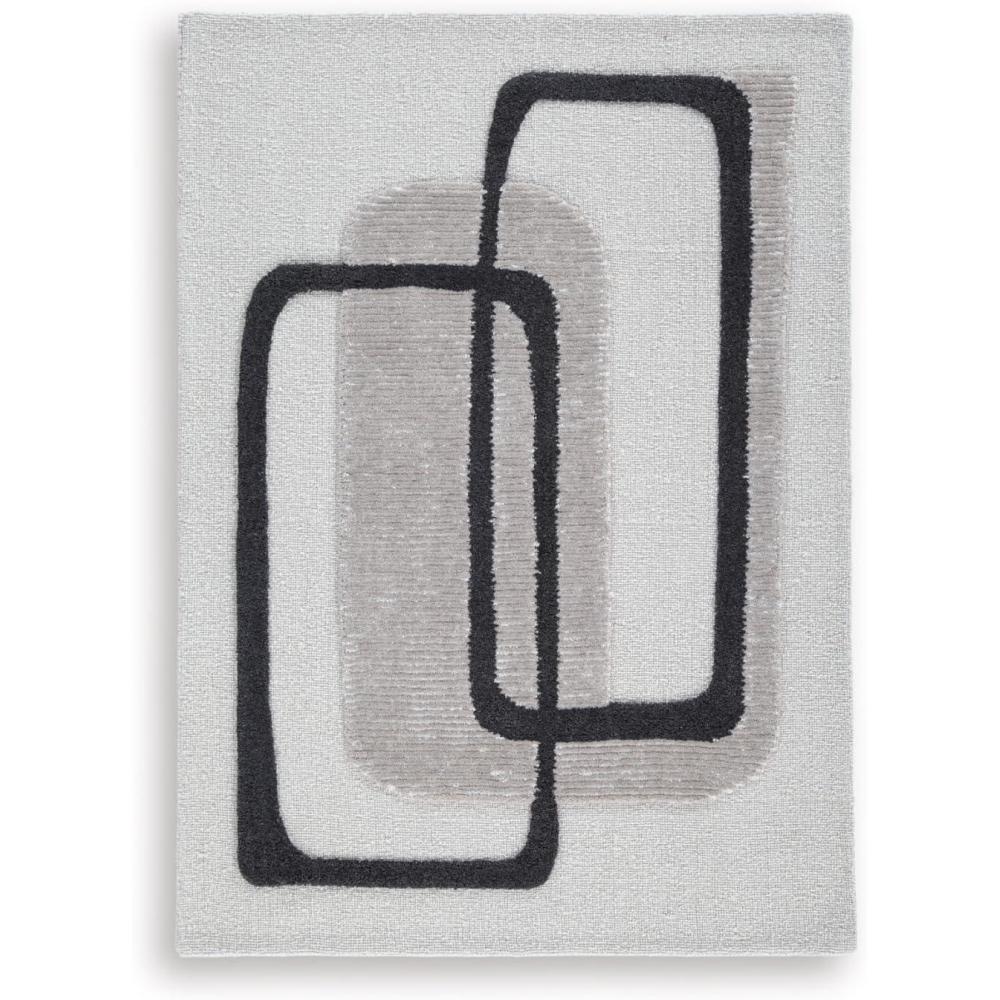 imageSignature Design by Ashley Davismour Contemporary Indoor Hand Woven Geometric Rectangular 5 x 7 Area Rug Beige amp Black