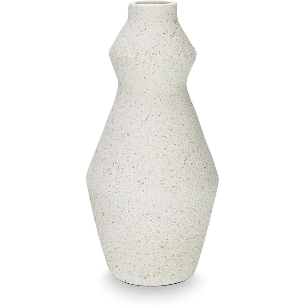 imageSignature Design by Ashley Dawthorne Casual Vase with Speckles Finish White amp BeigeWhite  Beige