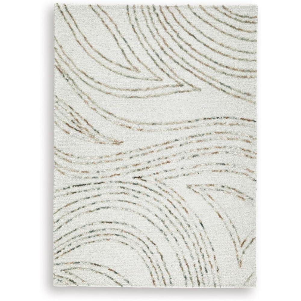 imageSignature Design by Ashley Deenbury Contemporary Indoor Hand Tufted Geometric Rectangular 5 x 7 Area Rug Beige amp Brown