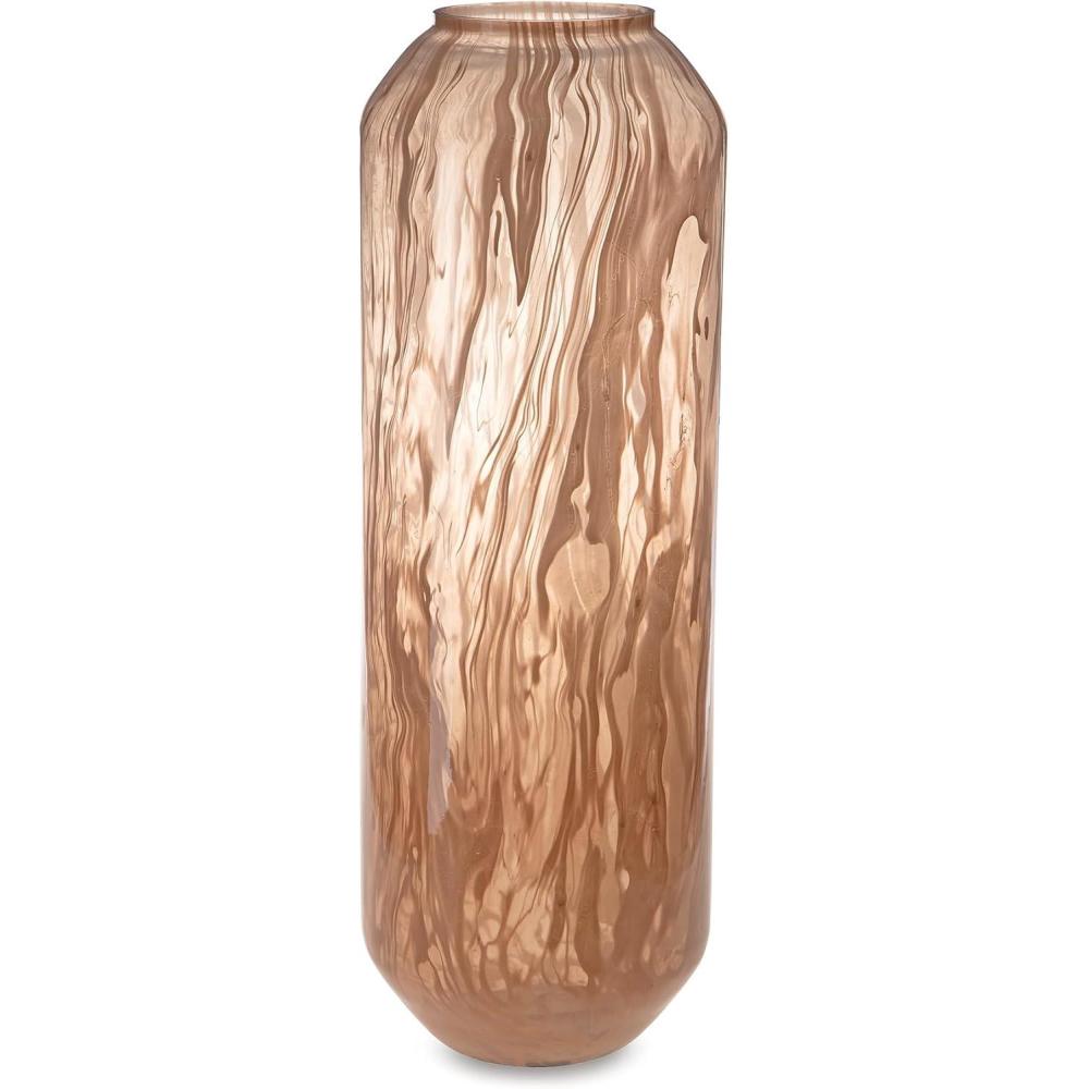 imageSignature Design by Ashley Dushby Art Deco Indoor Abstract Patterned Glass Vase PinkLarge