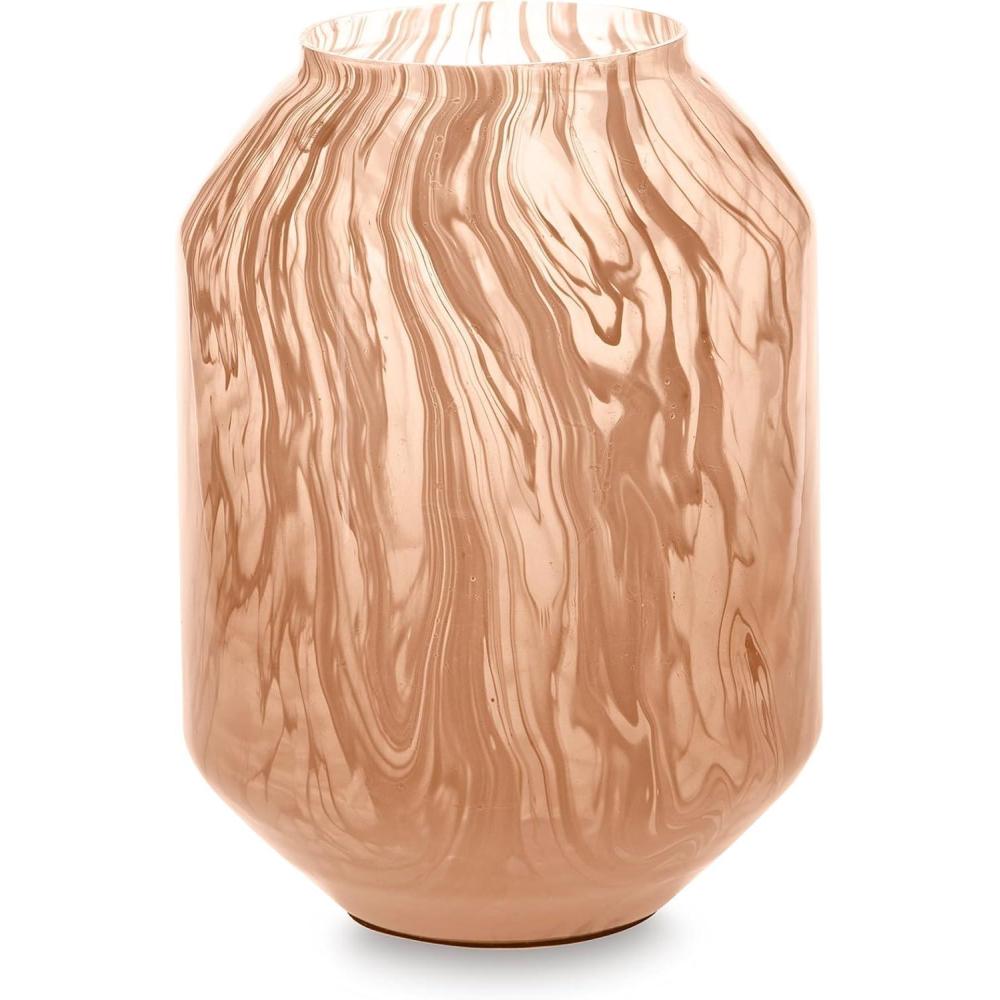 imageSignature Design by Ashley Dushby Art Deco Indoor Abstract Patterned Glass Vase PinkSmall