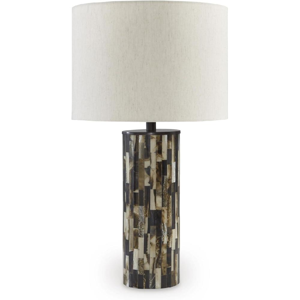 imageSignature Design by Ashley Ellford Contemporary 265 Inch Poly Table Lamp Black Brown amp Cream