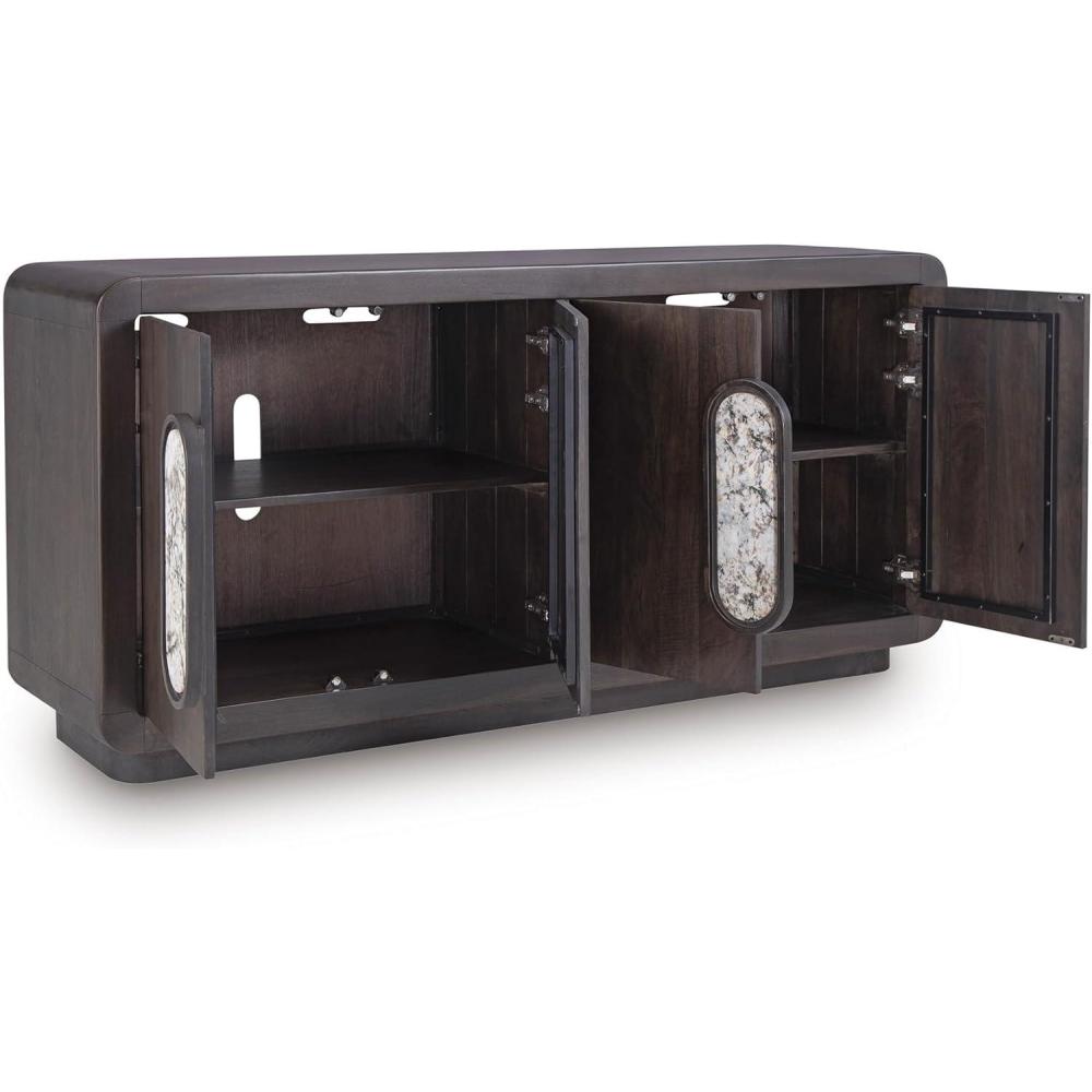 imageSignature Design by Ashley Elliston Contemporary Accent Cabinet with AntiTipping Dark Brown