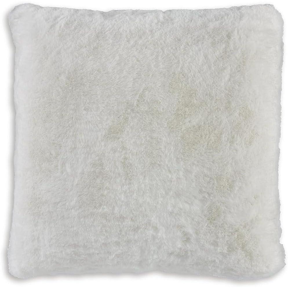 imageSignature Design by Ashley Gariland Modern Square Faux Rabbit Fur Accent Pillow 20 x 20 Inches WhiteWhite