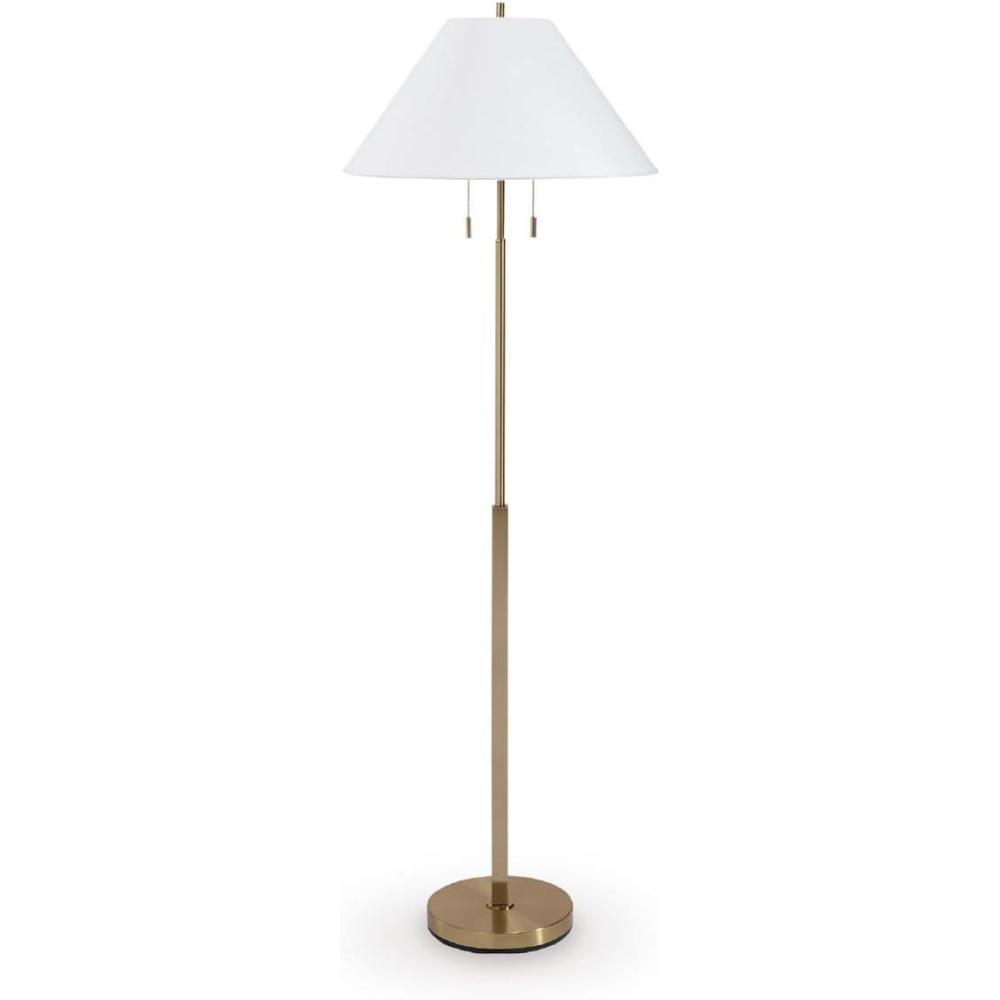 imageSignature Design by Ashley Haigwood Modern Tall Floor Lamp with Empire Shade Gold