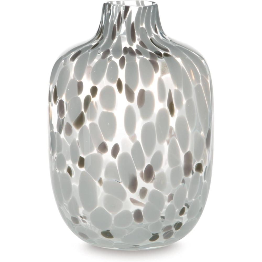 imageSignature Design by Ashley Keelton Casual Indoor Watertight Abstract Patterned Glass Vase White amp Dark BrownLarge
