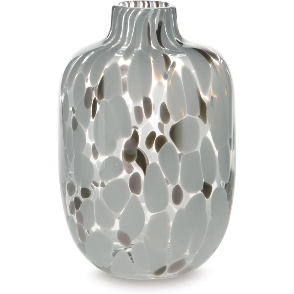 imageSignature Design by Ashley Keelton Casual Indoor Watertight Abstract Patterned Glass Vase White amp Dark BrownMedium