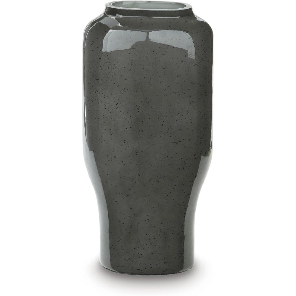 imageSignature Design by Ashley Kierlain Traditional Vase with Speckles Finish Gray amp BlackGray  Black