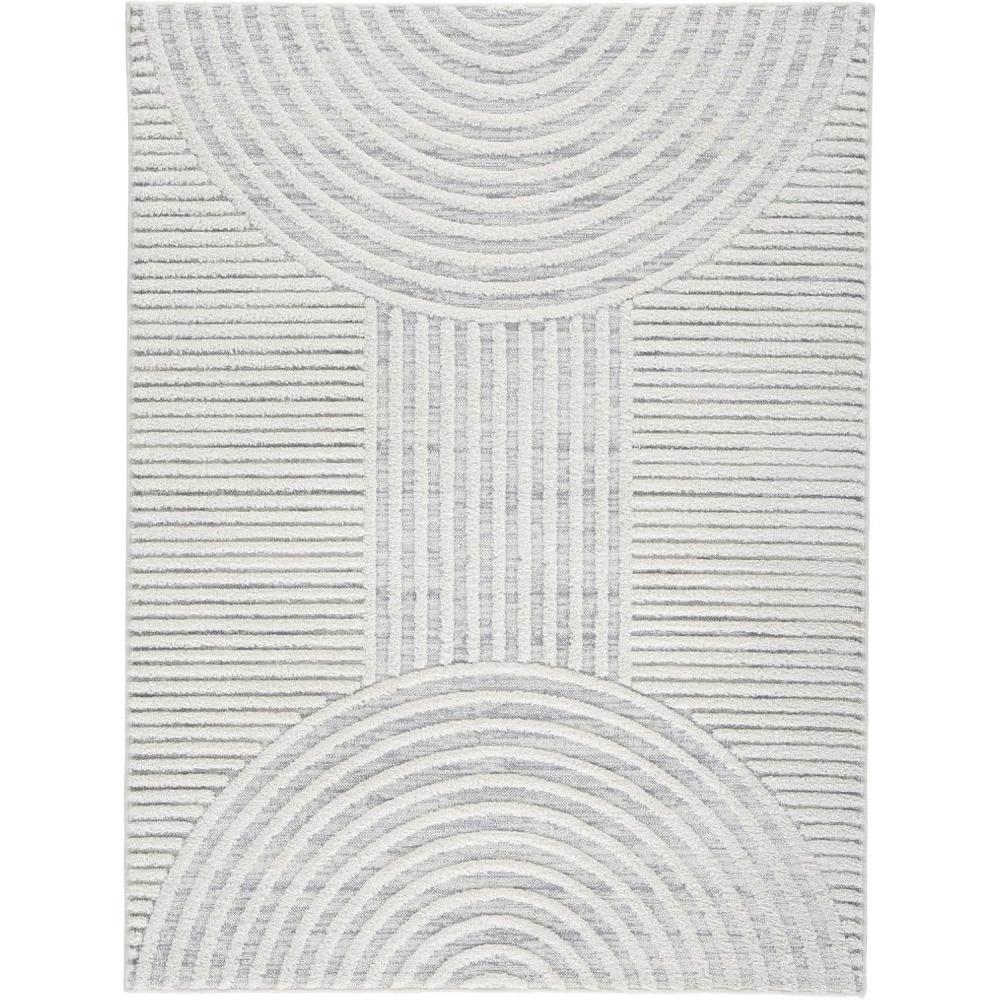 imageSignature Design by Ashley Lambworth Contemporary 5x7 Area Rug White amp Light Gray53 x 7 Rectangular