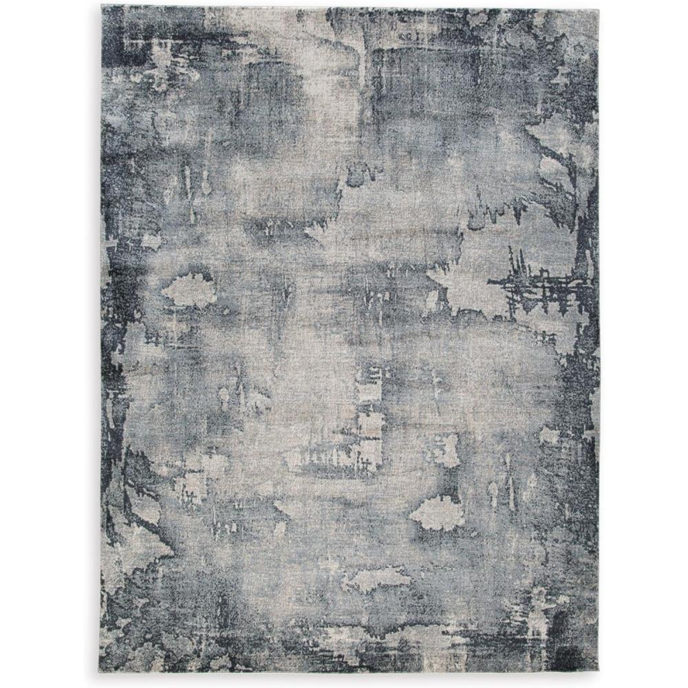 imageSignature Design by Ashley Langrich Modern Abstract Pattern Machine Woven 7 x 10 ft Large Rug High Pile Blue Cream amp Gray53 x 75 Rectangular