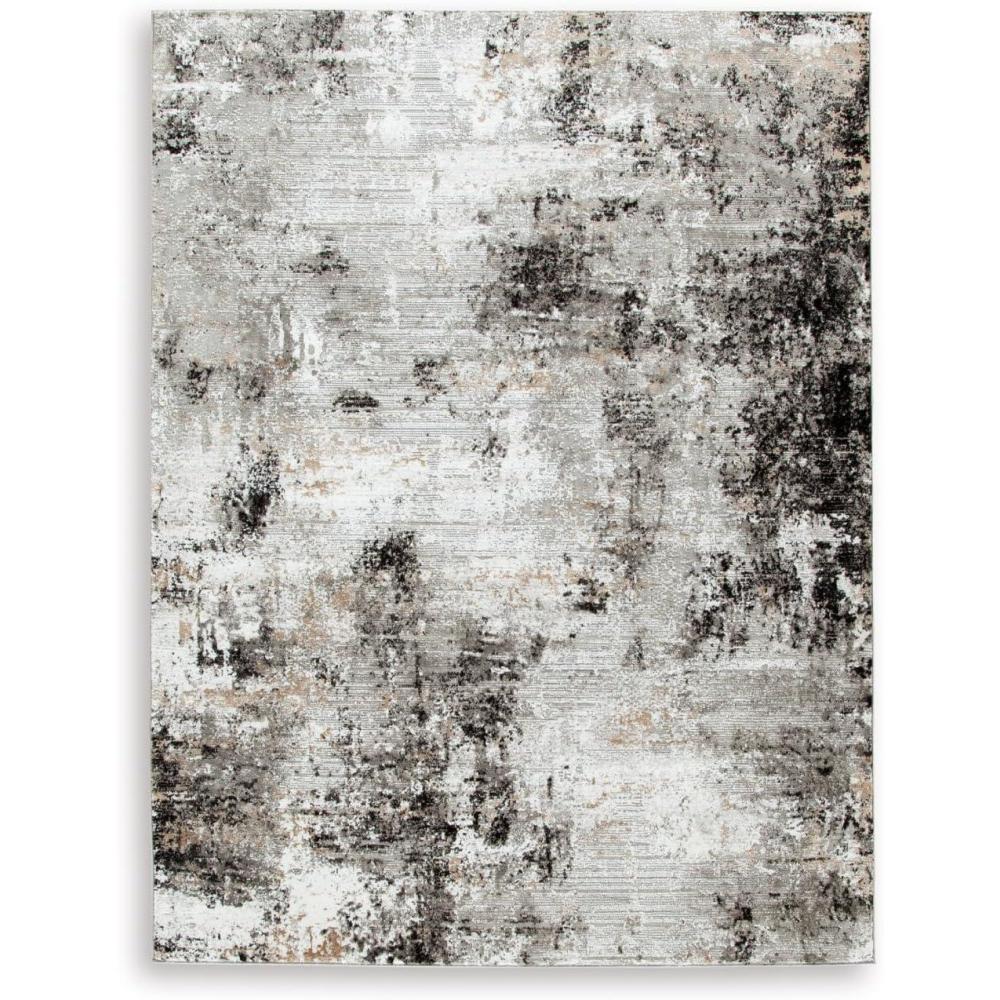 imageSignature Design by Ashley Langwell Contemporary Indoor Abstract 5 x 7 Rug Black amp Light Gray711 x 102 Rectangular