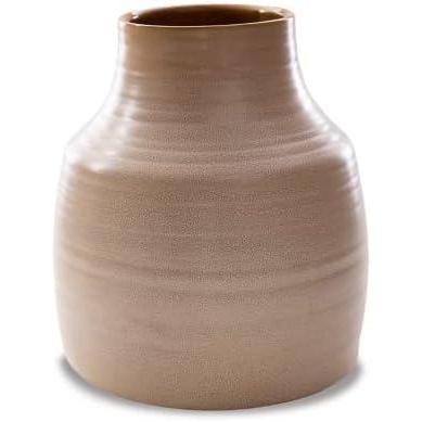 imageSignature Design by Ashley Millcott Casual Ceramic Reactive Glaze Finished Vase TanTan