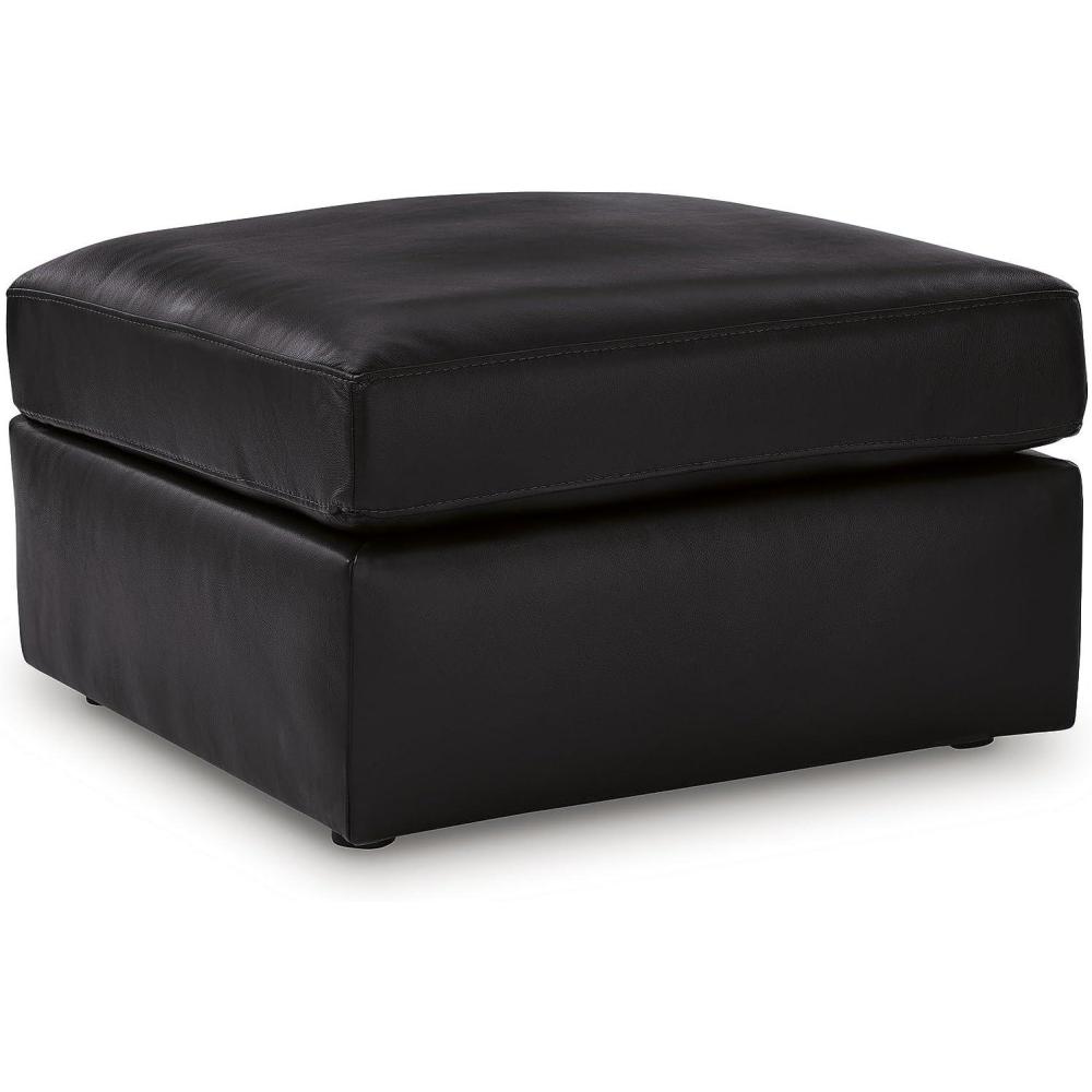 imageSignature Design by Ashley ModMax II Modern Leather Match Oversized Accent Ottoman with NonSkid Legs Black32D x 32W x 20H