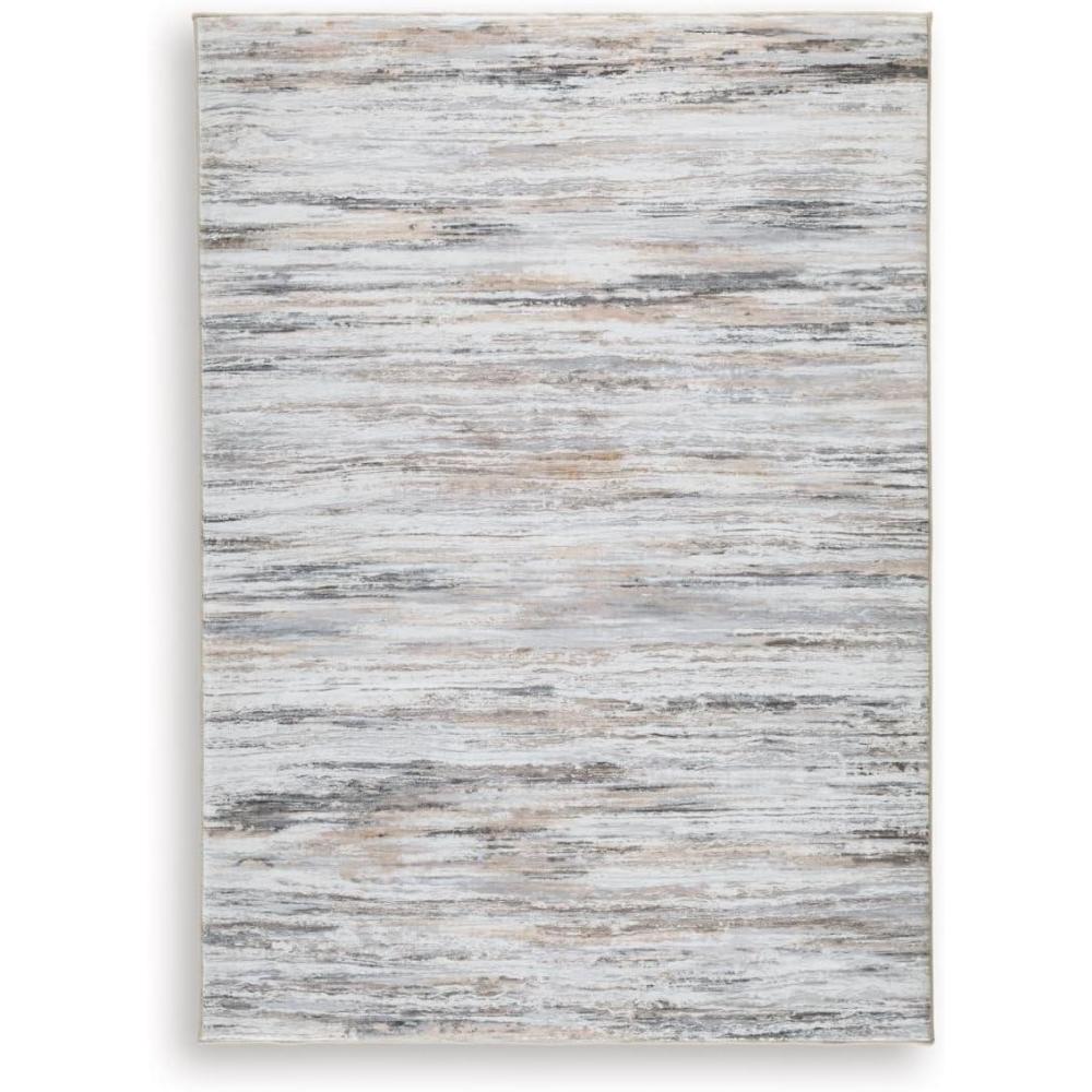 imageSignature Design by Ashley NACE Modern Indoor Striped Rectangular 5 x 7 Area Rug Gray amp Brown