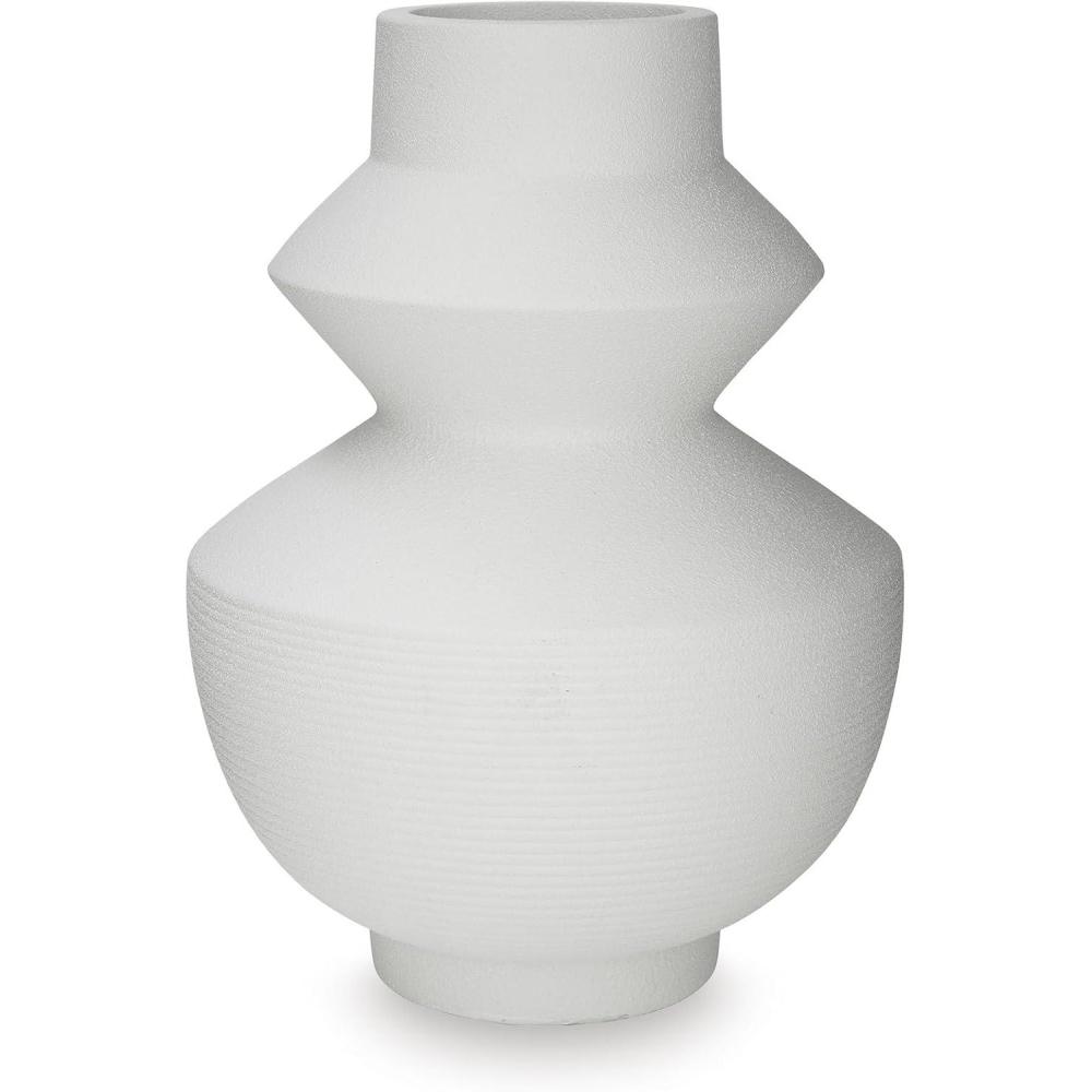 imageSignature Design by Ashley Naveen Casual Vase with Geometric Form Deisgn White