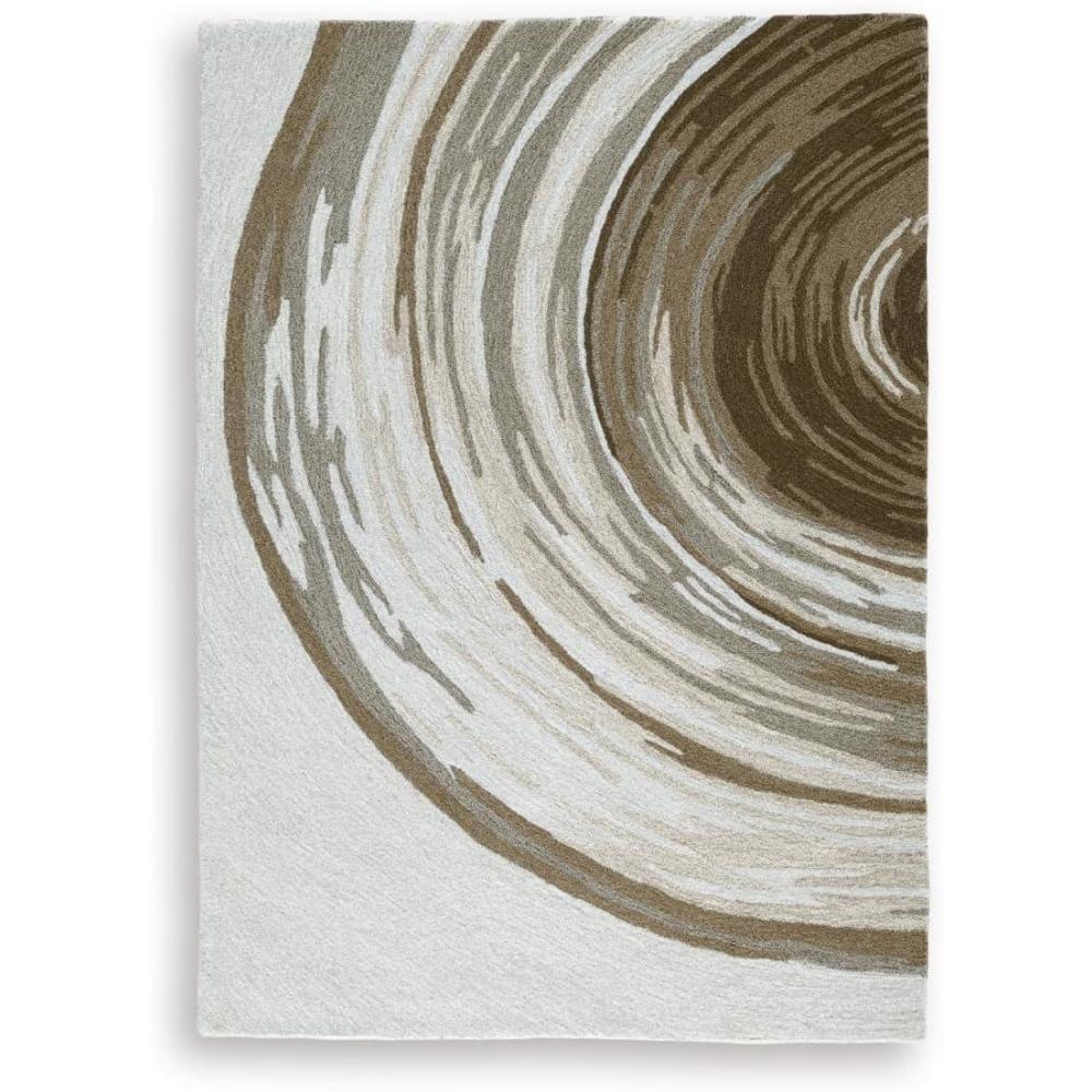 imageSignature Design by Ashley Rizwana Modern Indoor Abstract Hand Tufted Rectangular 5 x 7 Area Rug Brown amp Beige5 x 7 Rectangular