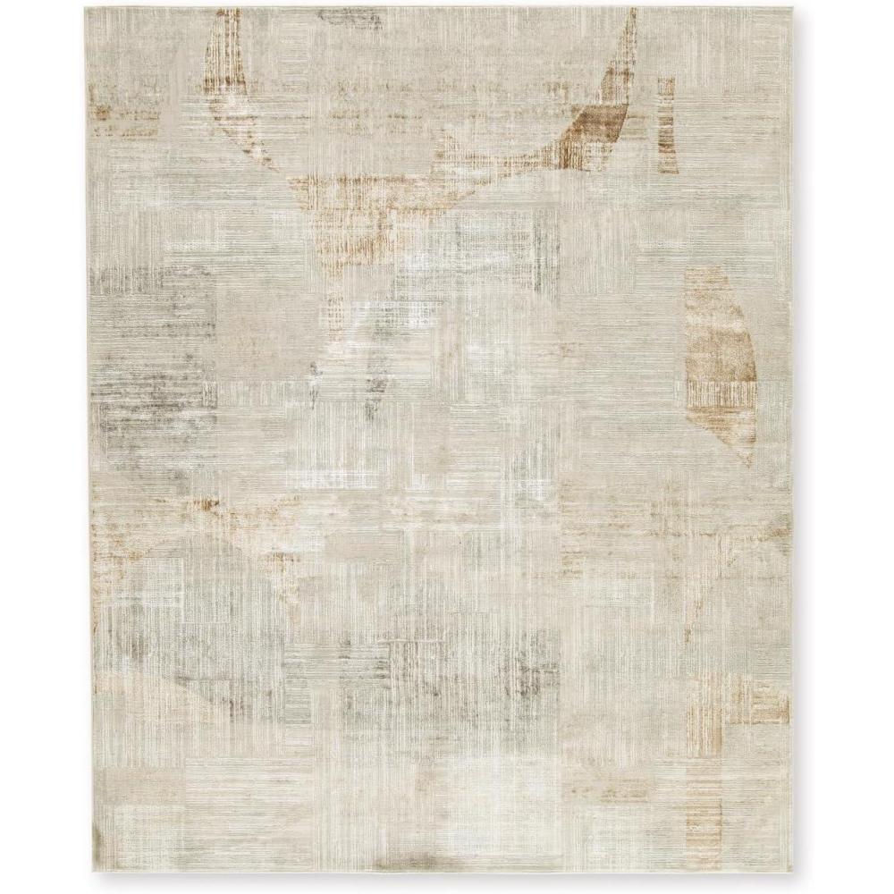 imageSignature Design by Ashley Truward Minimalist Indoor Abstract Medium 5 x 7 Rug with NonSlip Backing Gray amp Light Brown710 x 910 Rectangular