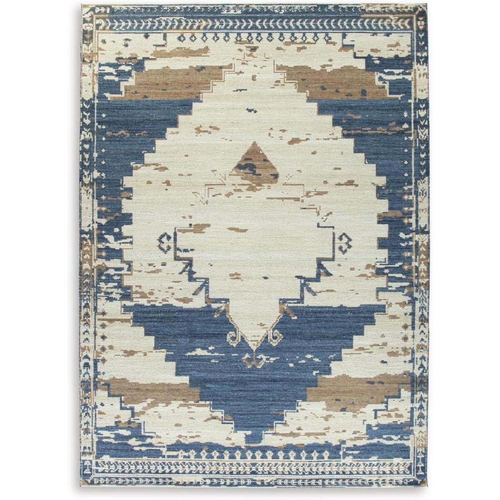 imageSignature Design by Ashley Varnler Classic Indoor Medallion 5 x 7 Rug Blue amp Light Brown78 x 97 Rectangular