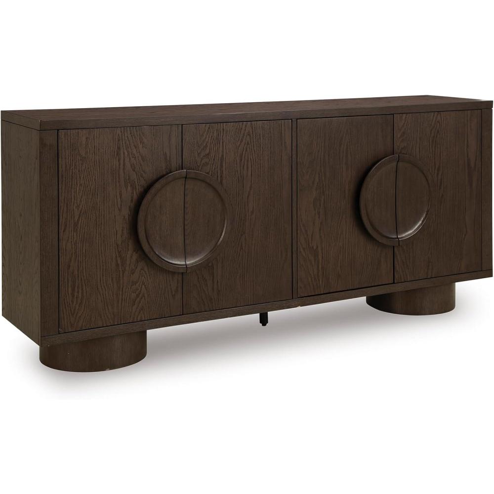 imageSignature Design by Ashley Veeda Contemporary Accent Cabinet with AntiTipping and Adjustable Shelf Dark Brown