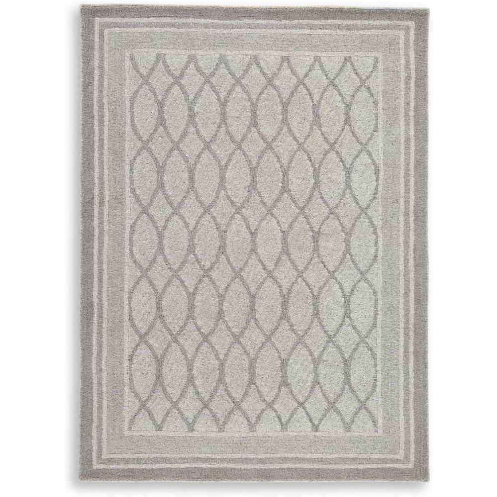 imageSignature Design by Ashley Wimney Classic Indoor Geometric Wool 10 x 14 Rug Light Gray5 x 7 Rectangular