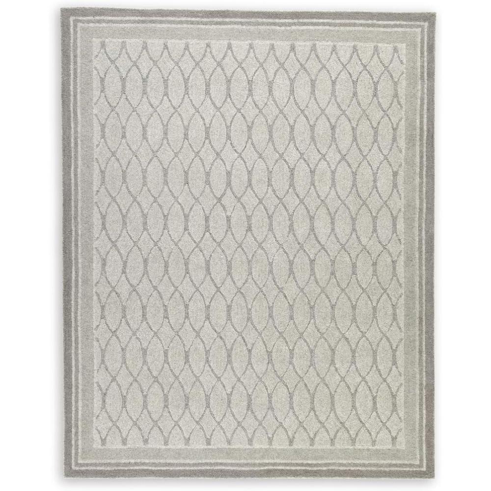 imageSignature Design by Ashley Wimney Modern Indoor Trellis Rectangular 8 x 10 Area Rug Gray