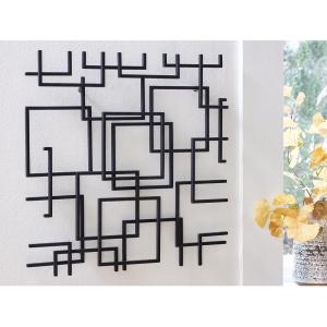 Signature Design by Ashley Aadanton Modern Metal Abstract Wall Decor 26 x 26 Inches, Black