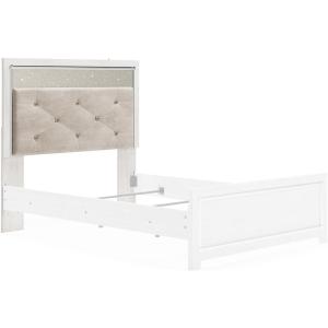 Signature Design by Ashley Altyra Modern King Tufted Panel Bookcase Bed, Foundation or Box Spring Not Needed, White(Full Panel Headboard Only)