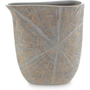 Signature Design by Ashley Ardenley Contemporary Starburst Patterned Polyresin 14.63″ Vase for Home Decor, Gray & Metallic(Gray & Metallic)