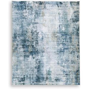 Signature Design by Ashley Arlenmont Contemporary Indoor Geometric Rectangular 5 x 7 Area Rug, Blue & White(7’7″ x 9’6″ (Rectangular))