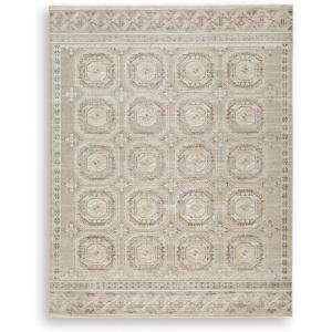 Signature Design by Ashley Bachby Classic Indoor Floral Rectangular 5 x 7 Area Rug, Brown & Beige(7’10” x 9’11” (Rectangular))