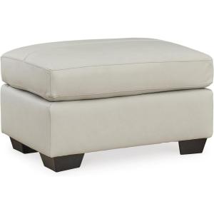 Signature Design by Ashley Belziani Contemporary Firmly Cushioned Leather Rectangular Ottoman, Dark Brown(Dark Brown)