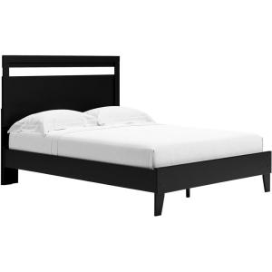 Signature Design by Ashley Calverson Modern Platform Bed, Foundation or Box Spring Not Needed, King, Dark Brown(Dark Brown)