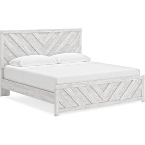 Signature Design by Ashley Cayboni Farmhouse Twin Panel Bed, Foundation or Box Spring Needed, Whitewash(King Panel Bed)