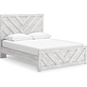 Signature Design by Ashley Cayboni Farmhouse Twin Panel Bed, Foundation or Box Spring Needed, Whitewash(Queen Panel Bed)