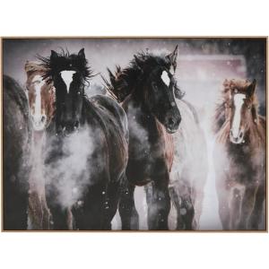 Signature Design by Ashley Chaseburn Farmhouse Rectangular Animal Framed Gallery Wrapped Canvas Wall Art 48 x 36 Inches, Dark Brown & Black