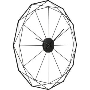 Signature Design by Ashley Contemporary Arkthorne Wall Clock, Geometric Design, Keyhole Bracket for Hanging, Metal, 35.63″ W x 0.63″ D x 35.63″ H, Black