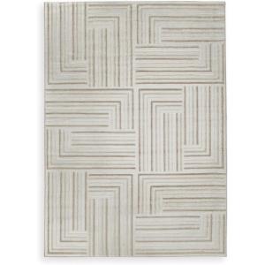 Signature Design by Ashley Darmondard Casual Indoor Geometric 8 x 10 Large Rug, White & Light Brown(8′ x 10’1″ (Rectangular))