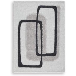 Signature Design by Ashley Davismour Contemporary Indoor Hand Woven Geometric Rectangular 5 x 7 Area Rug, Beige & Black