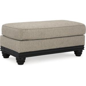 Signature Design by Ashley Elbiani Traditional Firmly Cushioned Rectangular Ottoman, Light Brown & Black