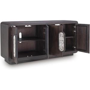 Signature Design by Ashley Elliston Contemporary Accent Cabinet with Anti-Tipping, Dark Brown