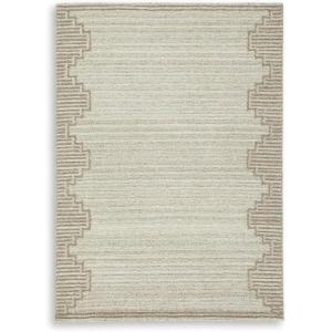 Signature Design by Ashley Emorymore Casual Indoor Striped Wool 10 x 14 Rug, Light Brown & Beige(5′ x 7′ (Rectangular))