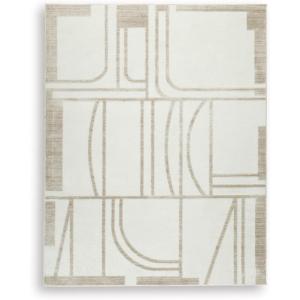 Signature Design by Ashley Farongrove Modern Indoor Geometric Rectangular 8 x 10 Area Rug, Beige & White