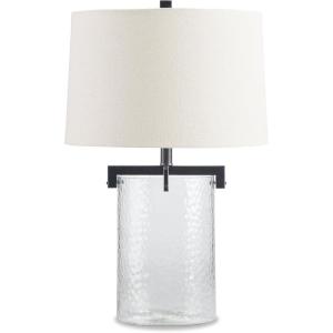 Signature Design by Ashley Fentonley Casual 25.38″ Table Lamp, Clear & White
