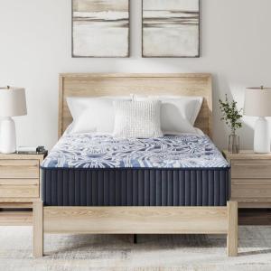 Signature Design by Ashley Firm Luxe 2.0 15 Inch Breathable Gel Latex Memory Foam Hybrid Mattress with Edge Support for Cool Sleep and Pressure Relief, Queen, Fiberglass Free, Mattress in A Box