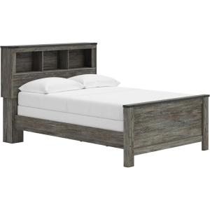 Signature Design by Ashley Frandern Industrial Panel Bed with Nailhead Accents, Foundation or Box Spring Needed, Twin, Gray(Full Bookcase Panel Bed)