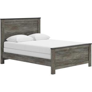 Signature Design by Ashley Frandern Industrial Panel Bed with Nailhead Accents, Foundation or Box Spring Needed, Twin, Gray(Queen Panel Bed)